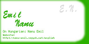 emil nanu business card
